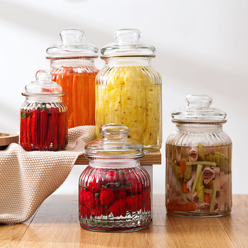 Casa miele bottiglie di bottiglie di marmellata Cereali fermento bottiglie di sottaceti serbatoi di stoccaggio vasetti di vetro