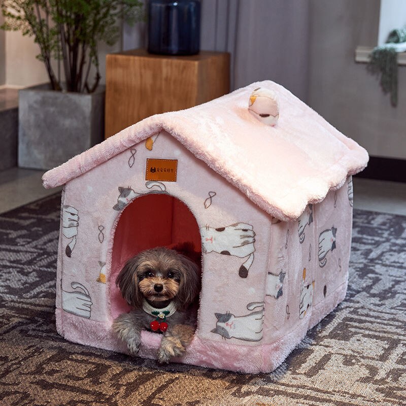 niche pliable et chaude pour animaux de compagnie, niche pour chiens et chats de petite et moyenne taille, niche pour Chihuahua, produits pour animaux de compagnie: 5 / L-53X43X46