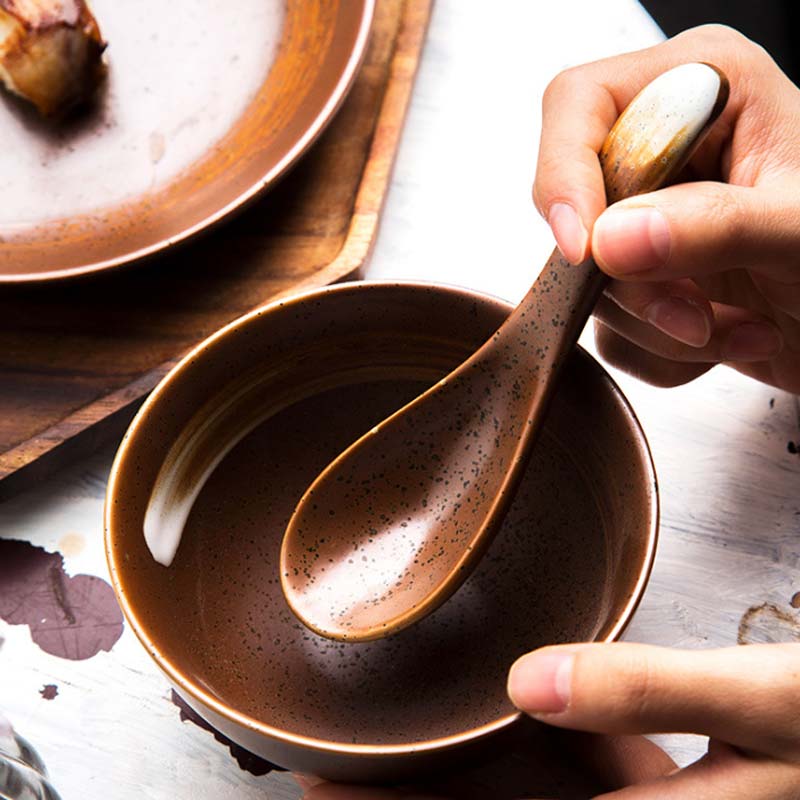 Keramiske skeer servise japansk keramisk ske børns rissked køkken bordserviet ske