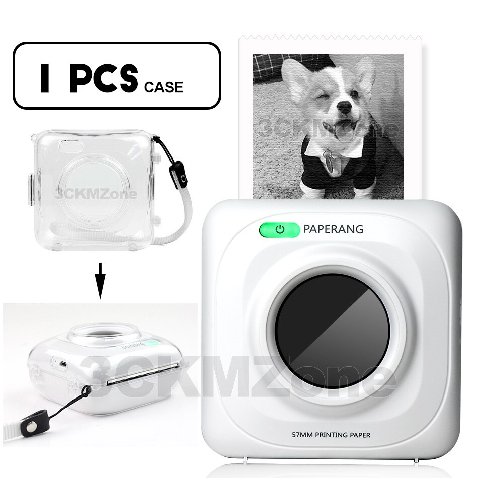 Paperang P1 Mini Bluetooth 4.0 Thermische Foto Printer Foto Telefoon Zak Printer Voor Android Ios Telefoon Pocket Inktloze Printer: 1 Printer 1 Case