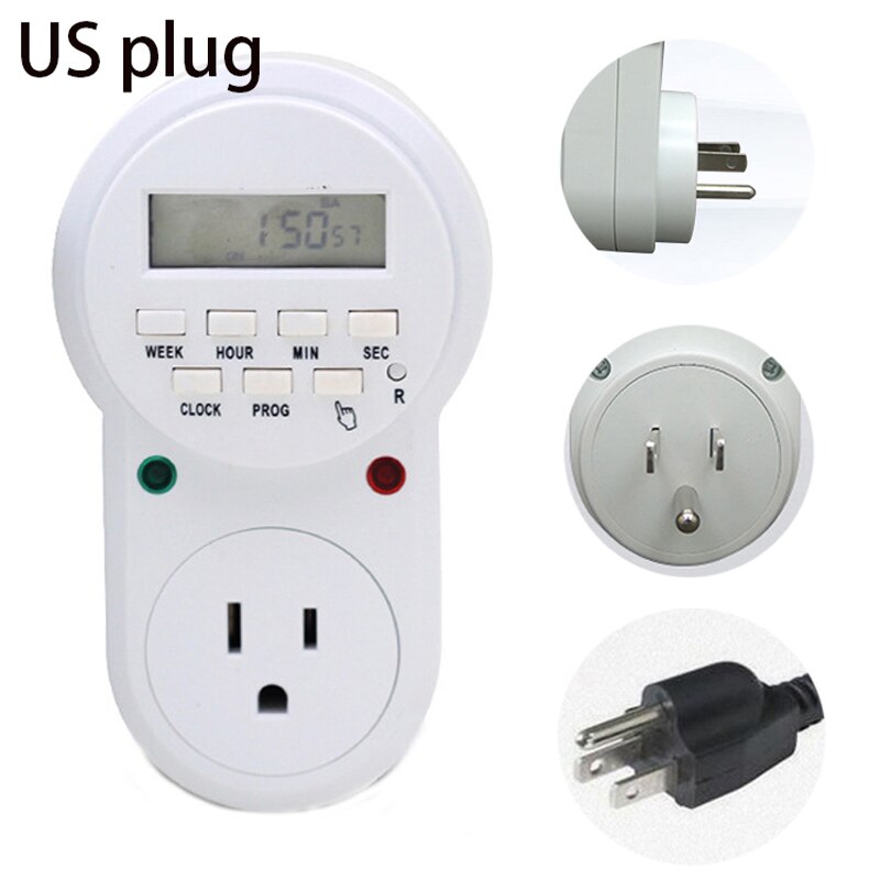 Smart timing socket EU US UK Plug Timer Switch Socket Digital LCD Power Timer Energy-saving Programmable Time Switch Relay
