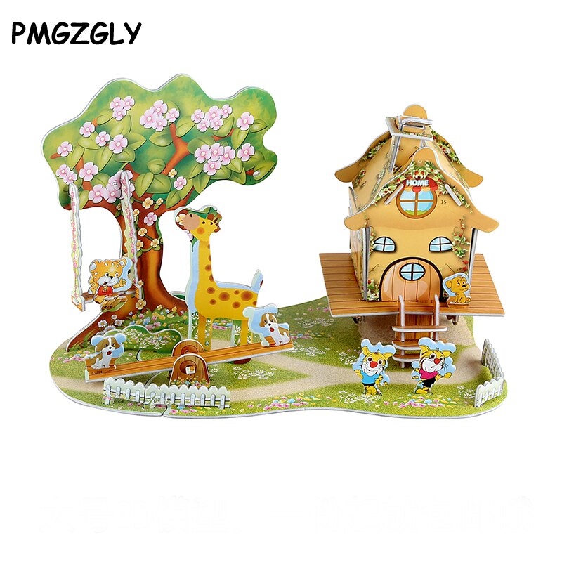 3D jigsaw puzzles children kids toys educational Puzzles DIY Puzzle Jigsaw Baby Kid learning Castle pattern Children Houses