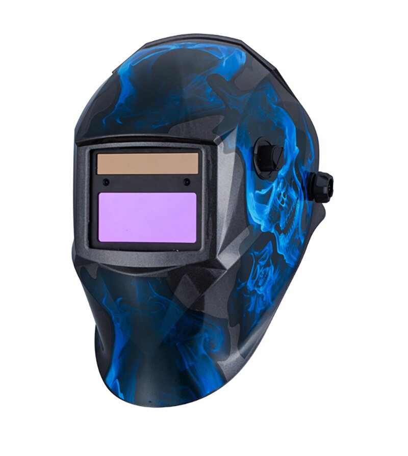 Lange-anhaltende Schweiß Helm Solar- Energie Auto Verdunkelung Schweißen Maske Schweißer Helme/Schweißer Gläser für Schweißer Perücke MIG: Blau-E93D