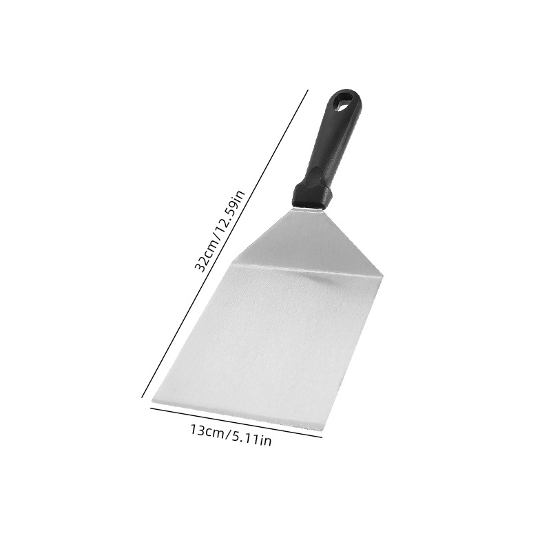 Kitchen Stainless Steel Scraper Cooking Spatula Barbecue Spatula Plate Barbecue Spatula Hamburger Spatula Cooking Utensils: Red