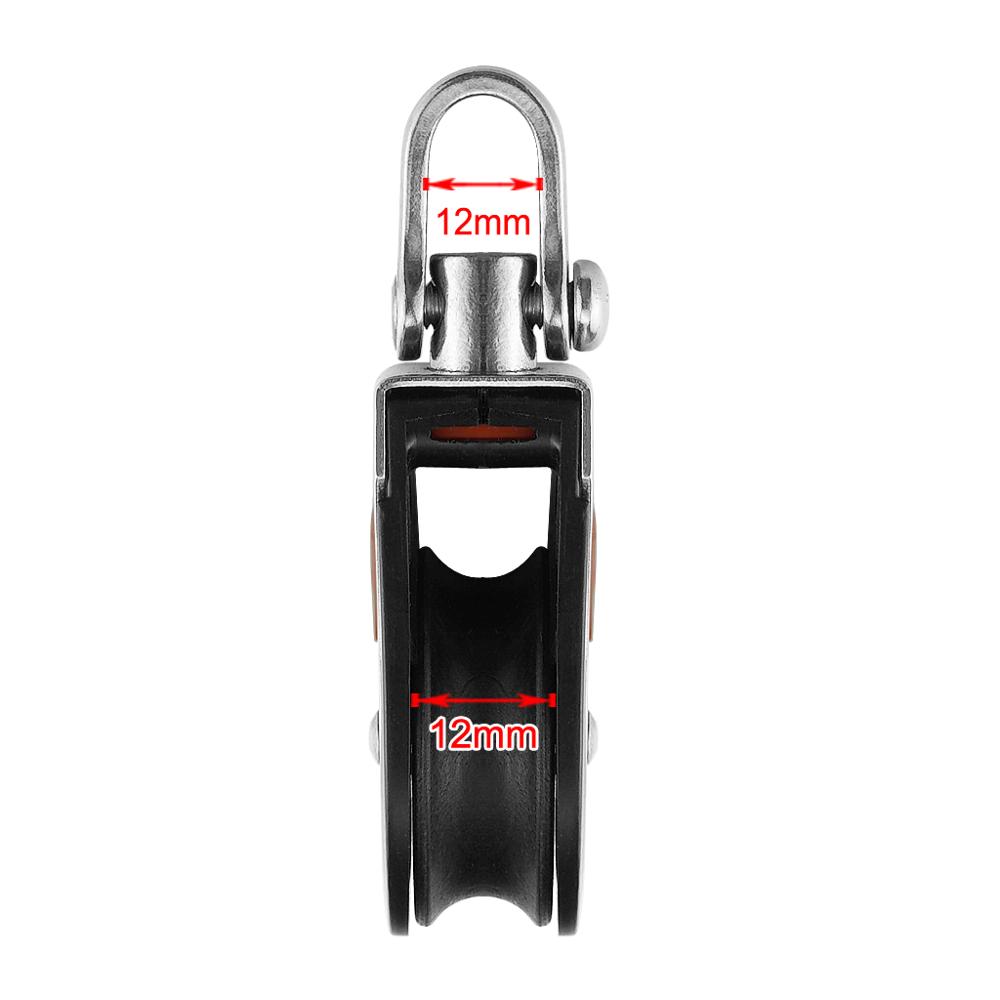 Cabezal de carga Universal de acero 316, polea única de 1500 libras, bloque de polea de rodamiento liso para velero de nailon, corredor de cuerda marina, accesorio para barco
