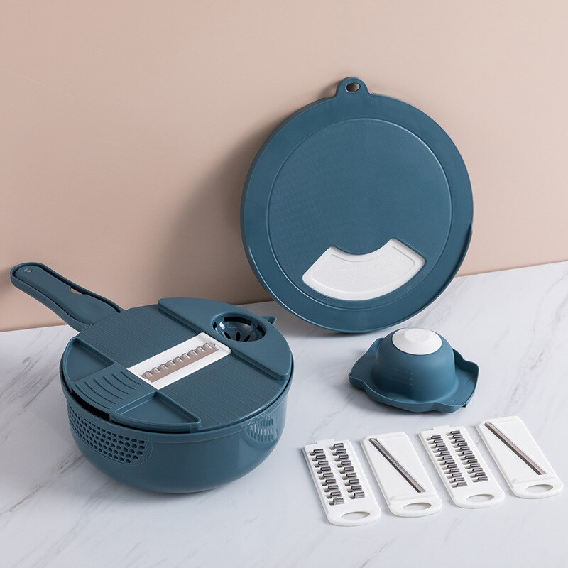 Tiktok Explosion Multi-Function Cutting Kitchen Full Set Cutting Board Cutting Machine Manual Peeling Rotating Grater