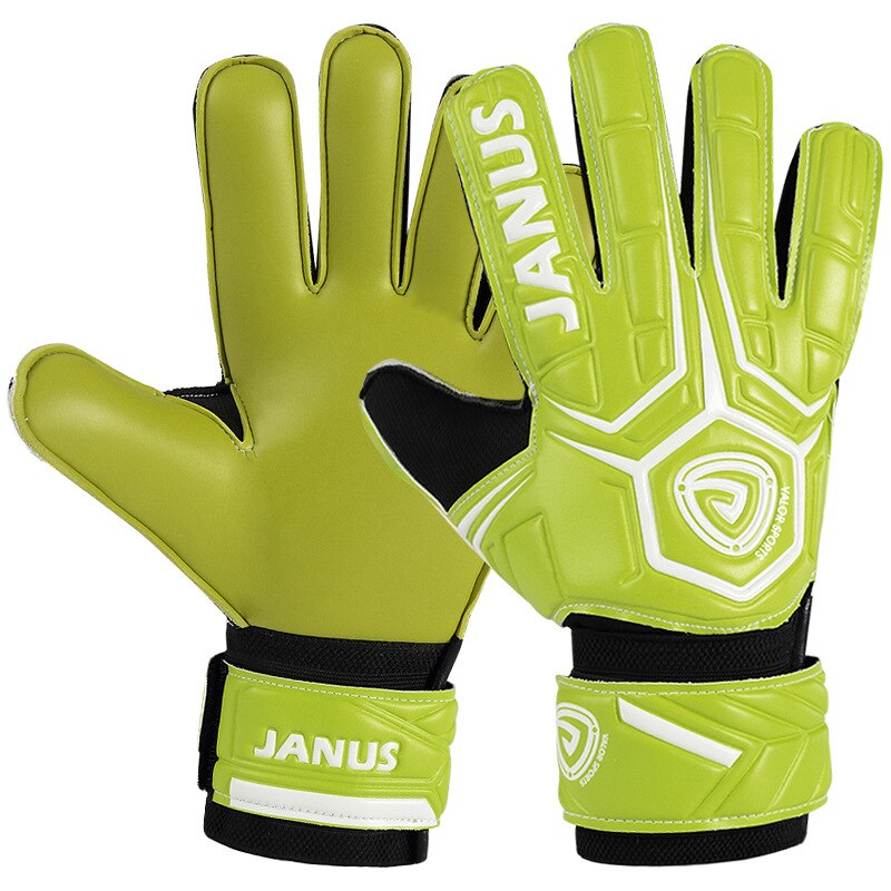 Iron Man Series with Finger Guard Adult Children Football Match Goalkeeper Slip-proof Gloves: green / size 10