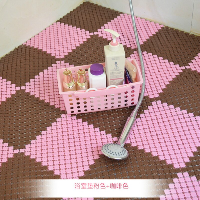 25*25cm Anti Slip Bathroom Mat Bath Shower Safe Floor Mat Bathtub Mat Splicing Clippable Flexible Soft Bathroom Rug Foot Massage