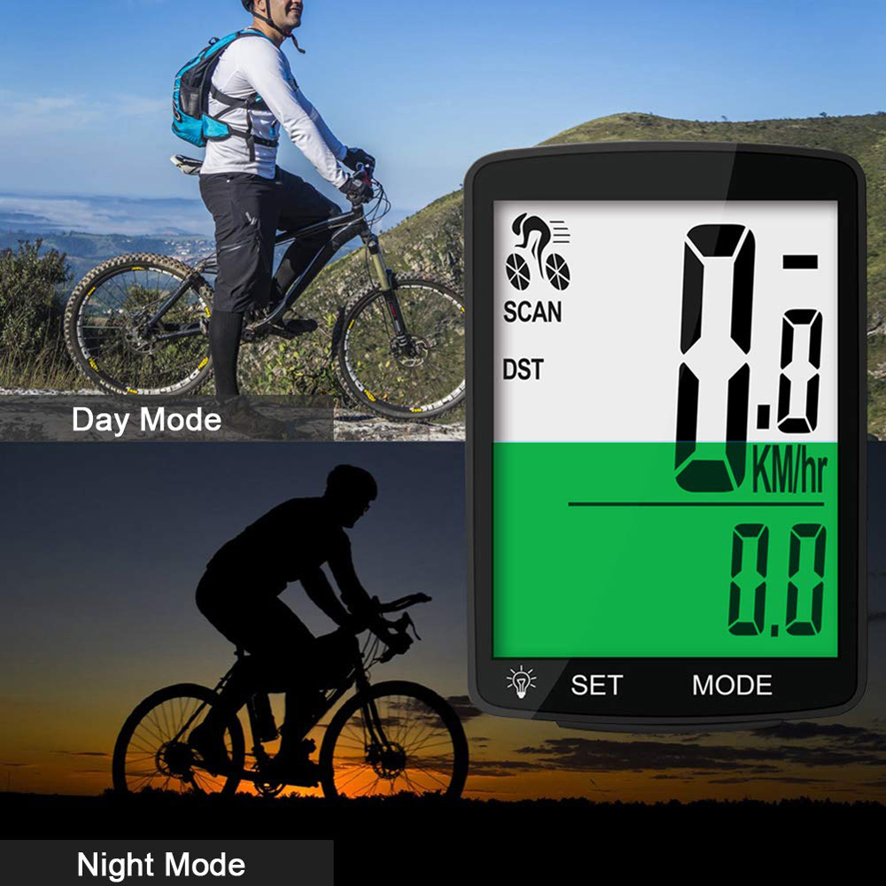 Waterproof Bike Bicycle Computer Wireless Bike Rainproof Odometer Cadence Sensor 2.8inch LCD Cycling Speedometer Heart Rate