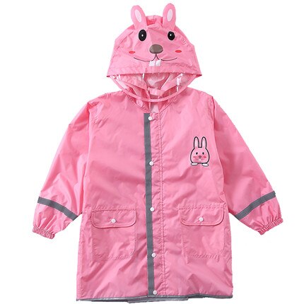 90-145CM imperméable imperméable pour enfants enfants bébé manteau de pluie poncho garçons filles élèves de l'école primaire pluie poncho veste: Rose / for height 90-105cm