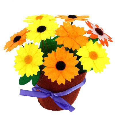 Handmade Diy Art Crafts Material Flower Pot Potted Plant Kids Creativity Handicraft Children Toy Kindergarten Learning Education: D