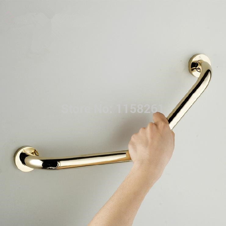 Håndtag guld messing badeværelse håndtag badekar armlæn håndtag med sæbeskåle hjemmesikkerheds bar toilet ældre gelænder 51-2