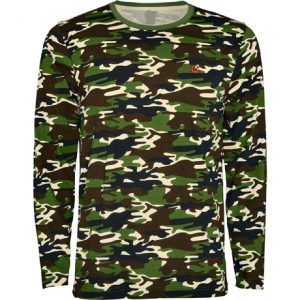 Camiseta masculina camuflagem manga comprida