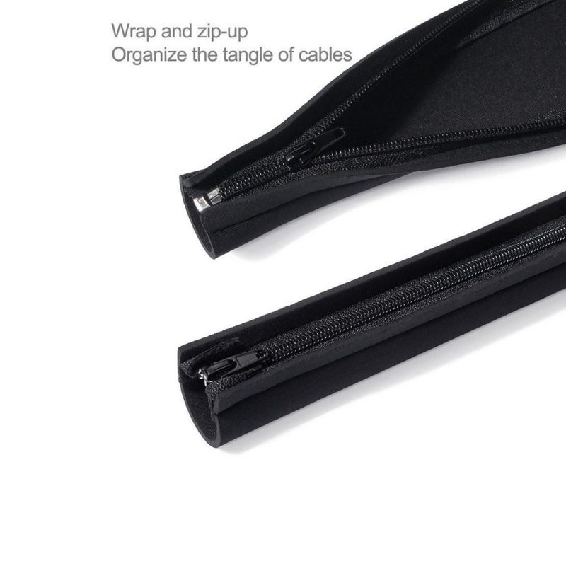 19.5 inch Cable Management Sleeve with Zipper Wire Cover Wrap for TV Computer