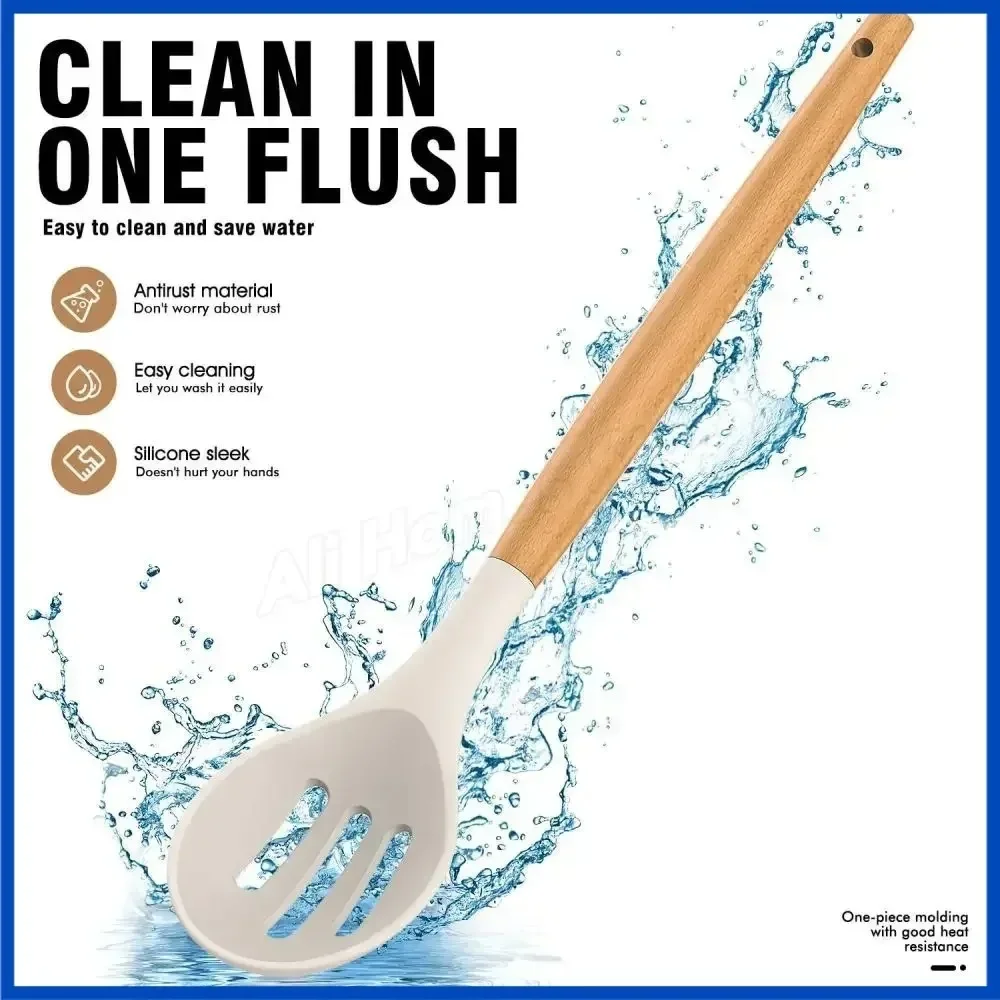 Kit de cuisine 12 pièces en Silicone de alimentaire, ustensiles de cuisine, tourneur, spatule, cuillère à mesurer, ustensiles de cuisine pratiques, outil Kitchenwa