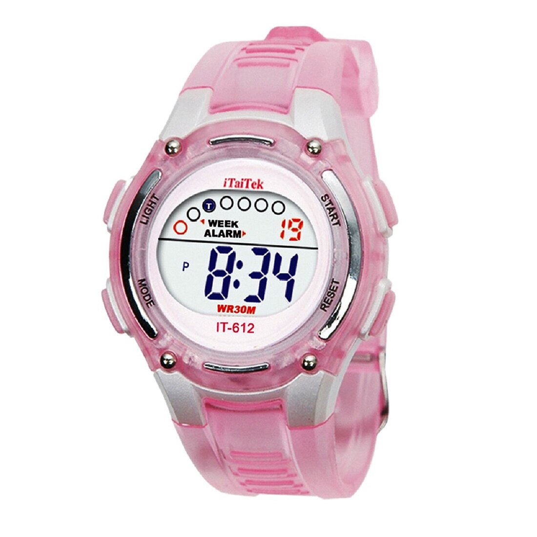 ITaiTek Kids Zwemmen Digitale Sport Waterdicht Polshorloge (Groen): Pink