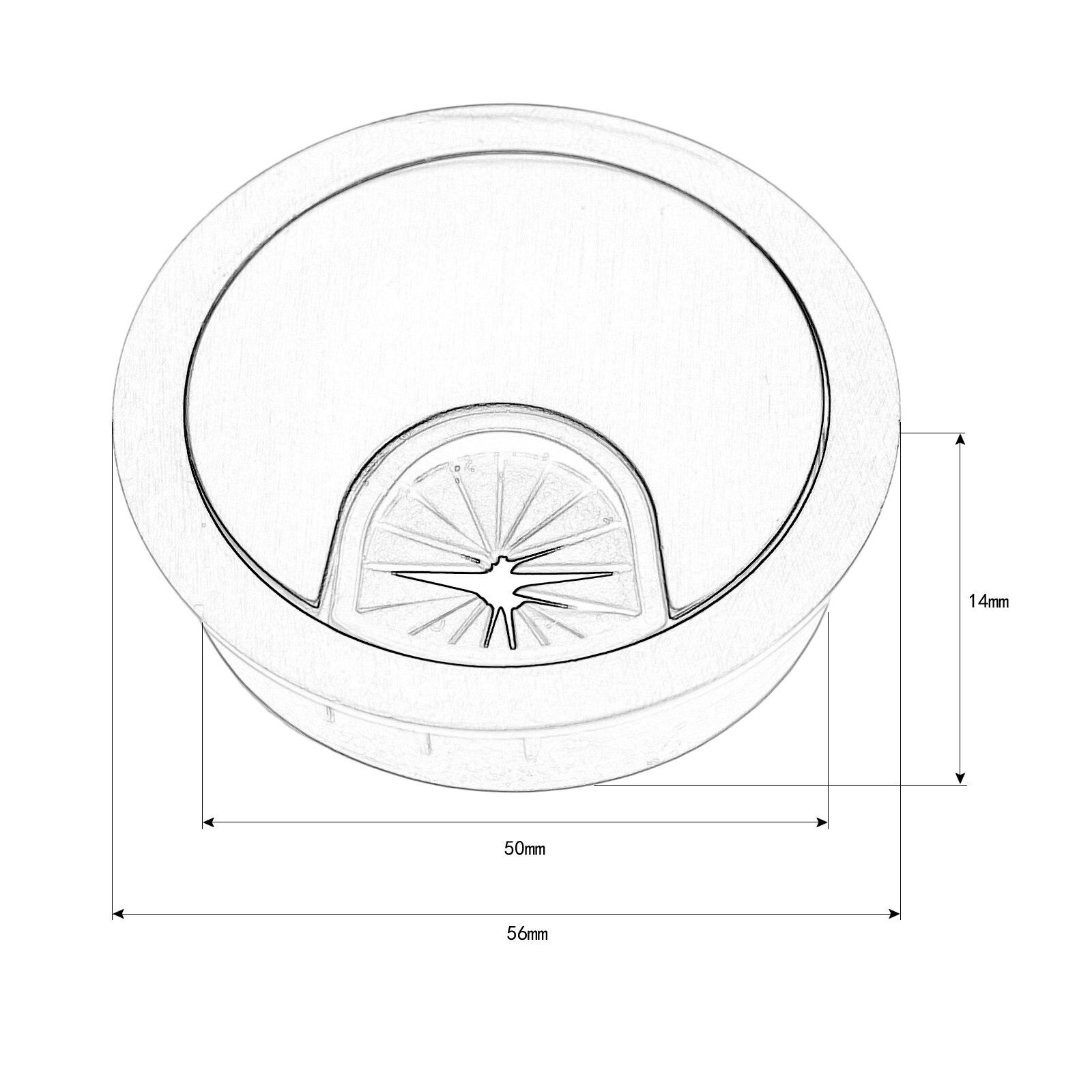 1Pc Zinc Alloy Desk Wire Hole Cover Base Computer Grommet Table Cable Outlet Port Surface Line Box Furniture Hardware