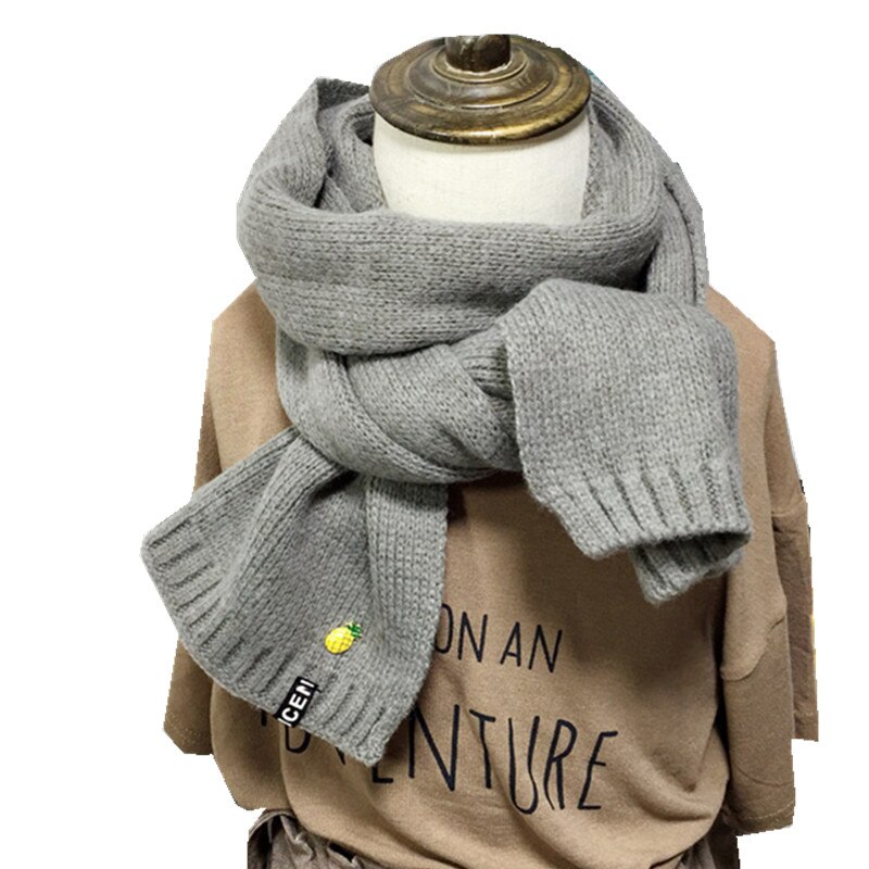 17 Colors Autumn Winter Children Immitation Cashmere Scarf Boys Girls Shawl Warm Thicken Kids Neckerchief Children Bufandas: gray