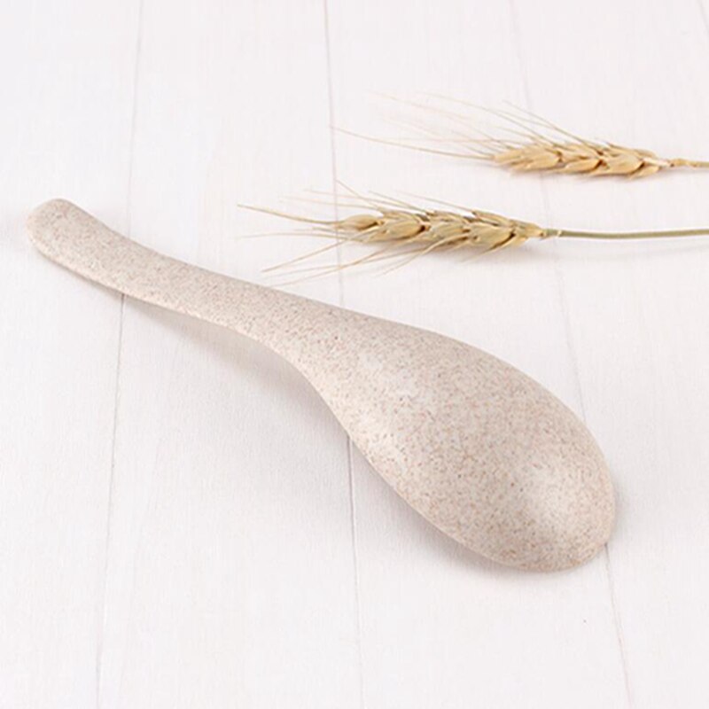 3pcs/lot Soup Spoon Wheat Fiber Tea Coffee Spoon For Tea Party Teaspoons Ice Cream Flatware Soup Spoon Sets