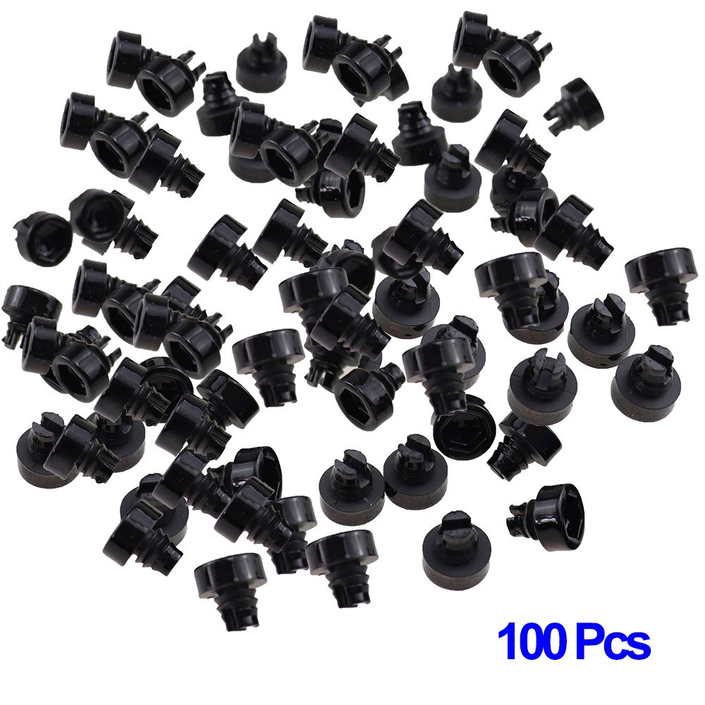 100 pcs/set 7.5mm Car Wheel Rivets Replacement Plastic Nail Tire Nuts Studs Bolts Rivets For Car Rim Lip Decoration: Black-100pcs