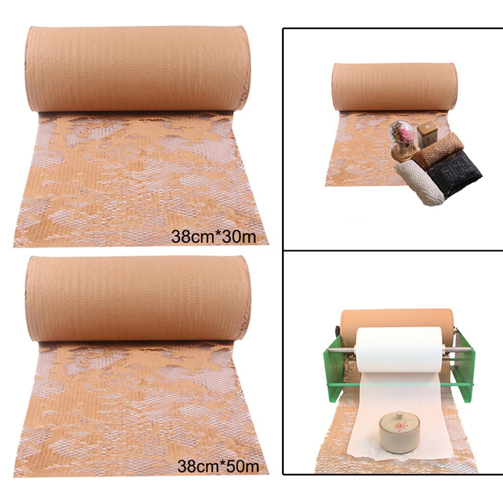 Honeycomb Cushioning Paper Roll Eco-friendly Bubble Kraft Paper Wrap for Packing and Moving 30/50 Meters
