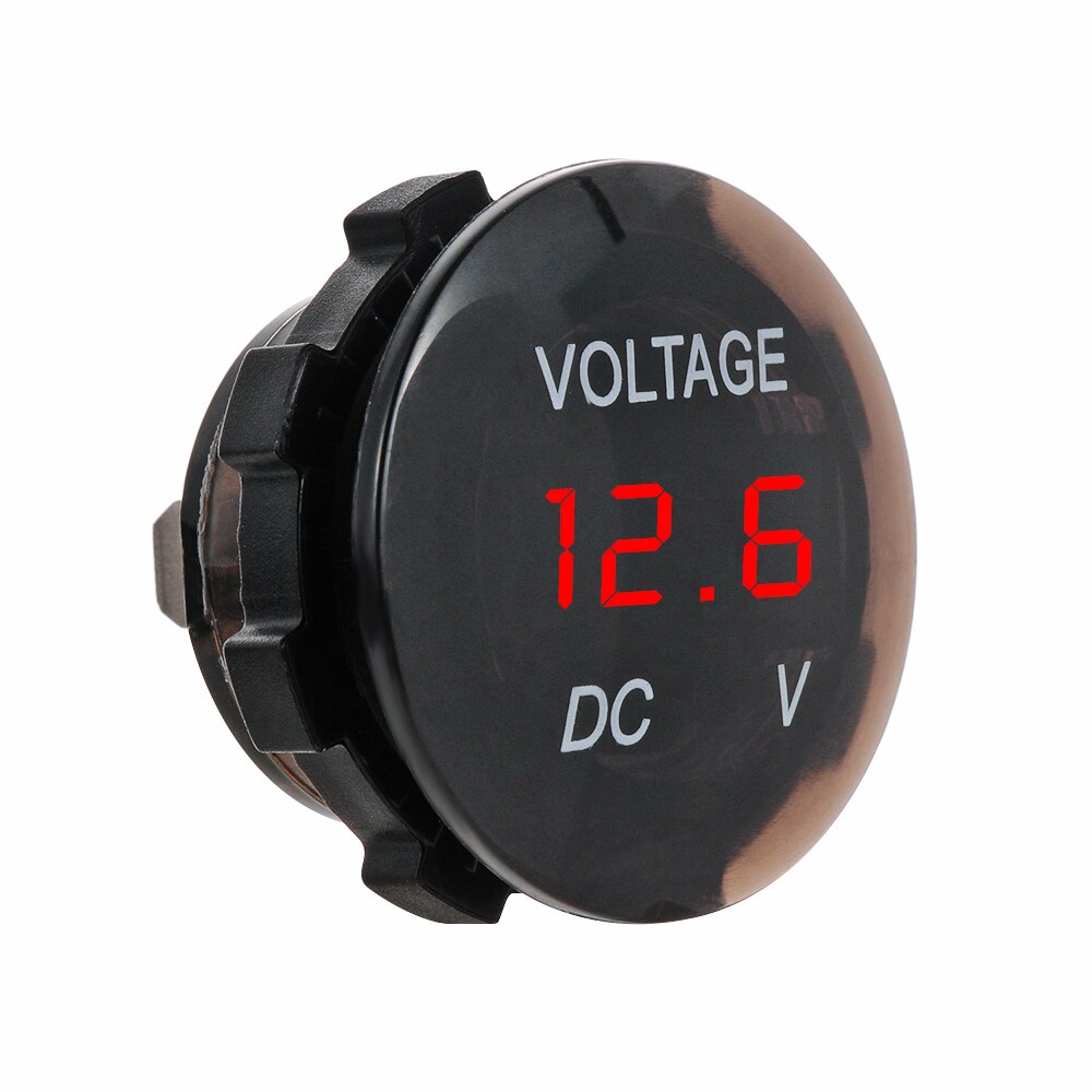 Dc 12V-24V Digital Panel Voltmeter Voltage Meter Tester Led Display Voor Auto Auto Motorfiets Atv Truck accessoires: Rood