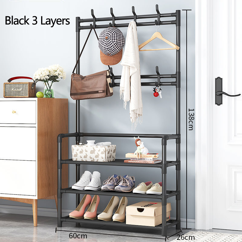 Clothes Hanger Multi-ayer Shoer Rackr Doorway Hangers Shoe Shelf Coat Rack Clothes Hat Hangers Shoe Rack Multi-ayer Shoes Racks: Mixed Color