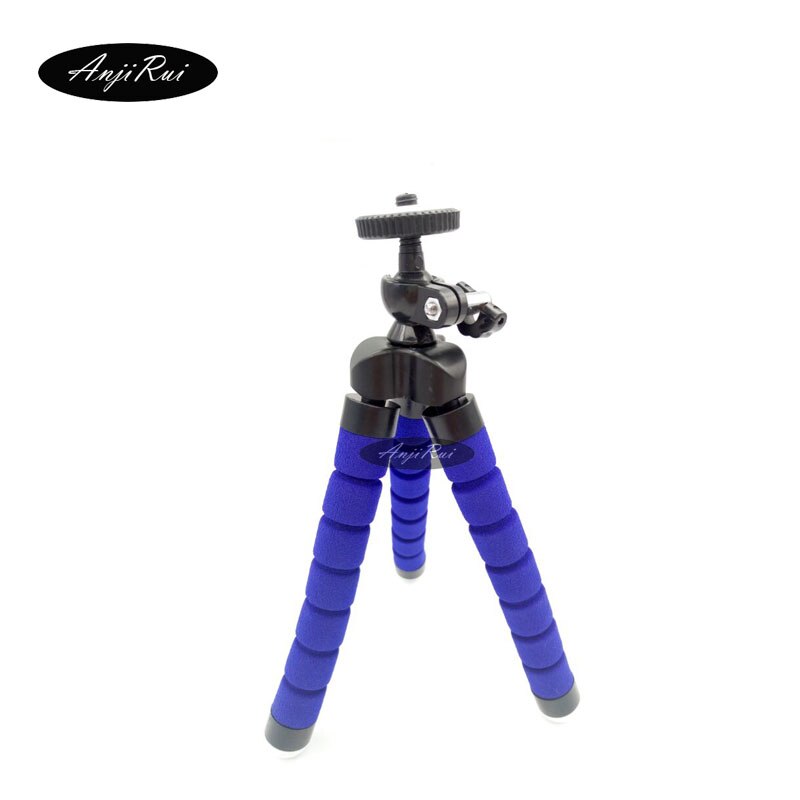 Anjirui Mini Flexibele Draagbare Spons Octopus Statief Flexibele Voor Gopro Slr Dslr Dv Camera Kleine Camera Telefoon Houder Stand: blue