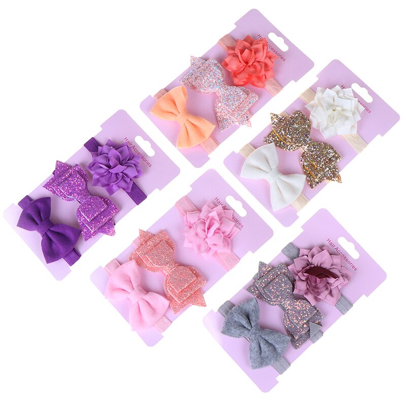 3Pcs/Lot Baby Headband Flower Bows Girl Newborn Hairband Hair Accessories