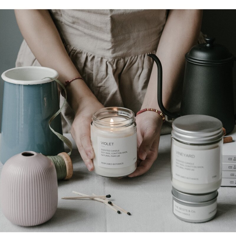 Contenedor de fabricación de velas de aromaterapia artesanal, vela de aromaterapia casera, tarro de vela blanca, taza de vela de nicho, frasco de vidrio, Cactus