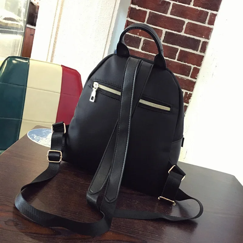 Women Backpack Travel Casual Waterproof Nylon Shoulder Bags Female Large Capacity Handbag Rucksack Black Purse Girls School Pack