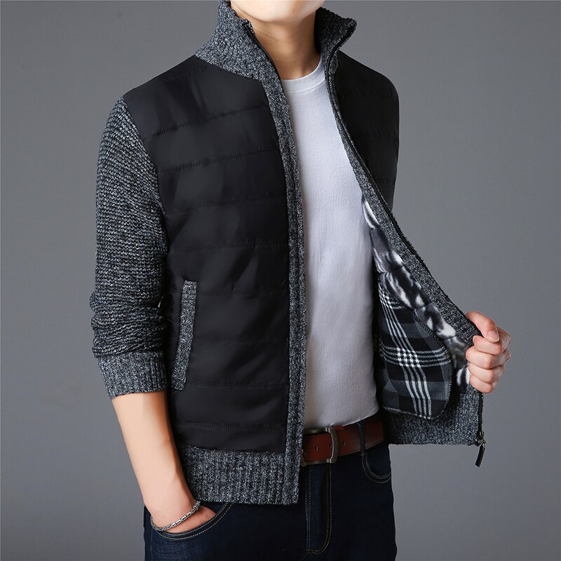 2022 Mode Truien Heren Vest Dikke Slim Fit Truien Truien Rits Warme Winter Koreaanse Stijl Casual Mannen Kleding