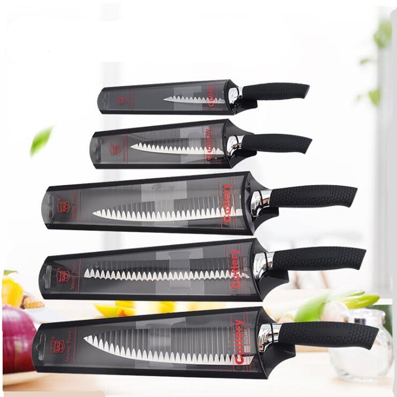 Little Cook 5Pcs Kitchen Knives Set Chef Knife Cleaver Pumpkin Carving Stainless Steel Japanese Style Knifes Set Cooking Set