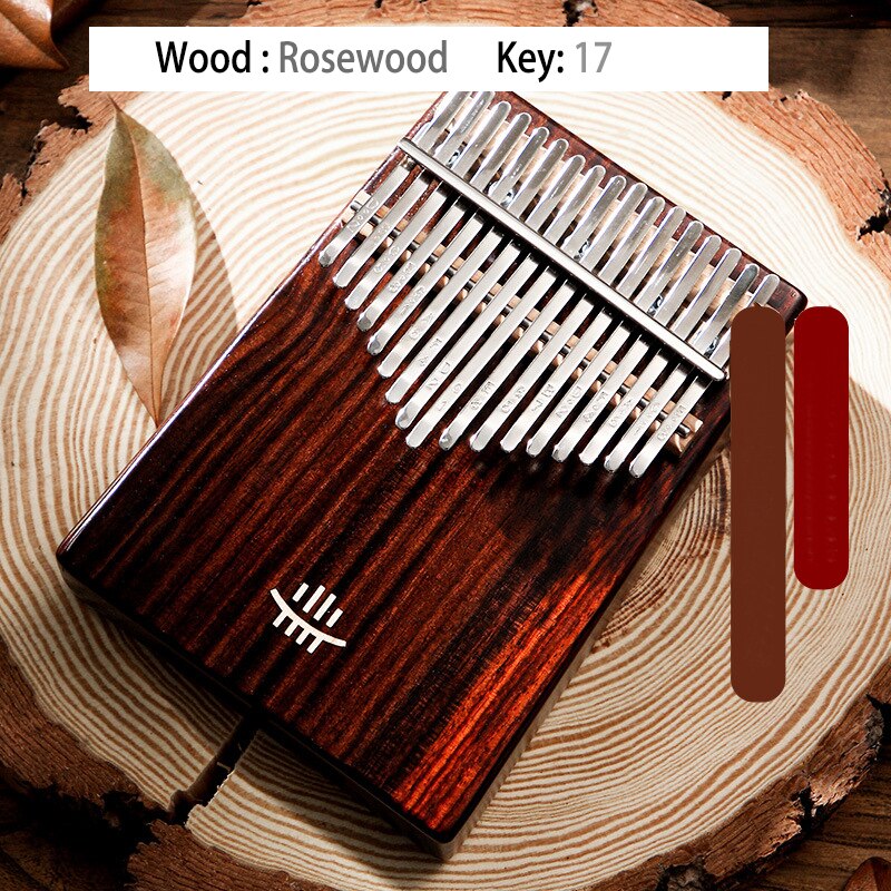 17 21 Key Kalimba Wooden Figure Keyboard Thumb Piano Musical Instruments Chamfer Calimba Mini Kalimbas Accessories: 17 keys Rosewood