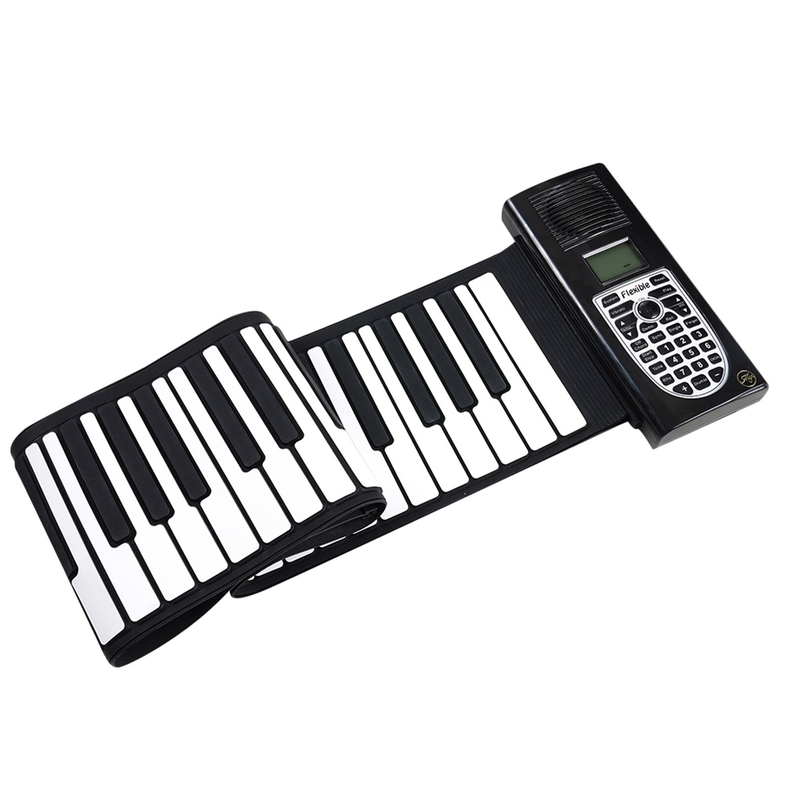 1pc Electronic Piano Keyboard, Portable 61-Keys Roll Up Silicone Flexible Piano