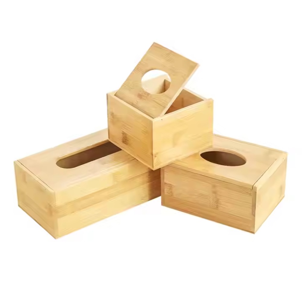 Bamboo Box Tissue Household Hotel Cafe for Napkin Dispenser Box Utility Paper Container Large Capacit
