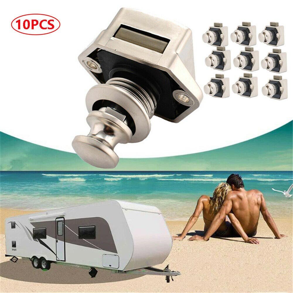 10Pcs Auto Push Lock Diameter Rv Caravan Boot Motor Thuis Kabinet Lade Klink Knop Sloten Voor Meubels Hardware