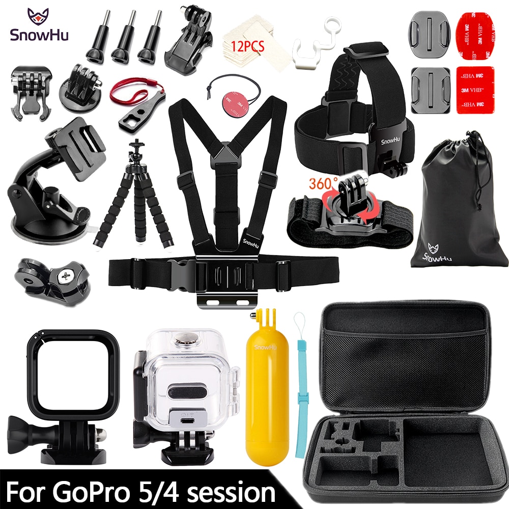 SnowHu voor Gopro Hero 5/4 Sessie Accessoires Set Tripod3 Manier Monopod voor Go pro 4/5 Sessie accessoires 4 S 5 S GS70