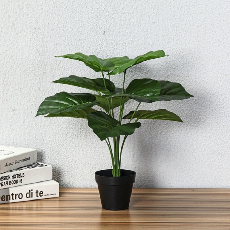 Arbre vert artificiel en plastique, fausses plantes, décoration de jardin pour la maison, toucher réaliste, décor de Table intérieure, petit arbre