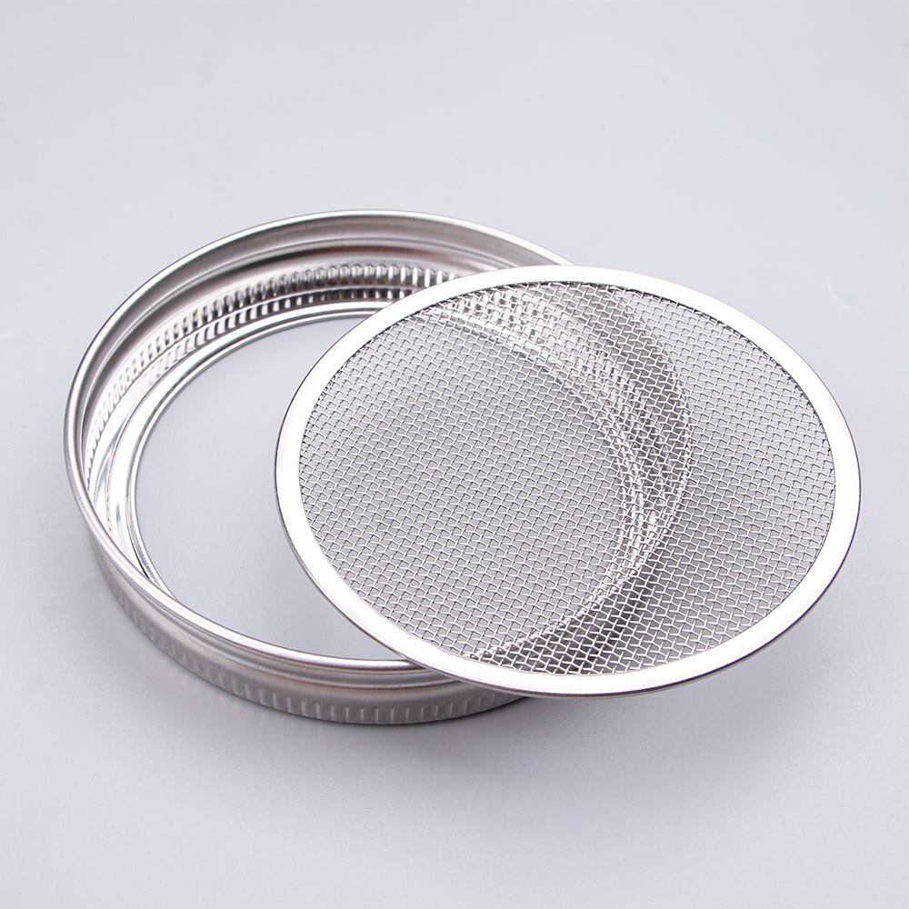 1 Set Stainless Steel Seed Growing Sprouting Mesh Screen Strainer Filter Wide Mouth Nursery Trays Cover Practical