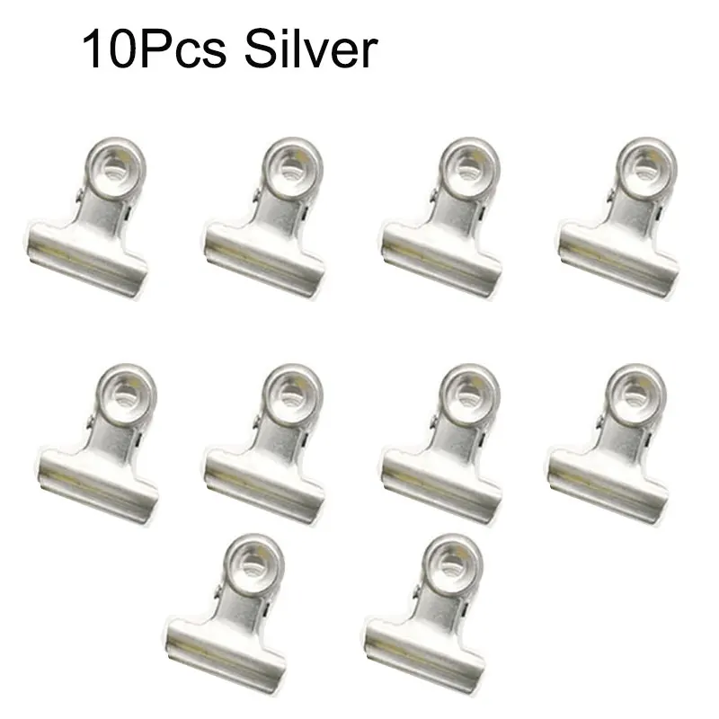 10Pcs Bulldog Clips Mini Metal Hinge Clips Tiny Binder Paper Clamps Fabric Sewing Clip for Paper DIY Art Crafts Photo Wall Decor: Copper