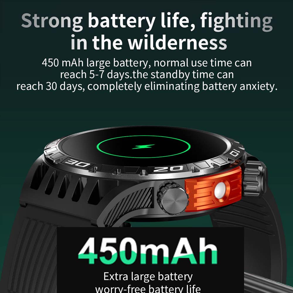 New Sports Smart Watch Men con illuminazione a LED Health Tracker Compass Ultra Long Standby Bluetooth Call SmartWatch per Android IOS