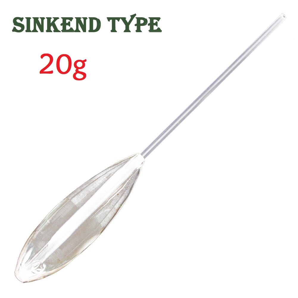 Acrylic Fishing Float Transparent Sinkend Type Casting Bobbers Clear Bombarda Sinking Fly Fishing Spinning Floats Pesca 5-50g: Sinkend Type 20g