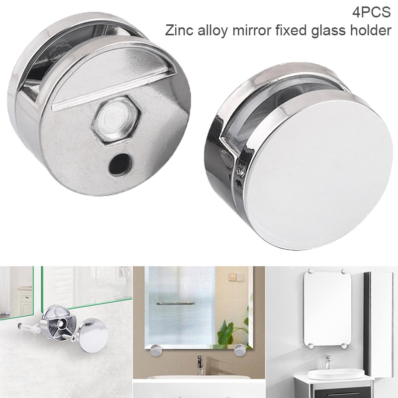 4Pcs Glass Clamp Bathroom Mirror Clips Zinc Alloy Glass Clip Shelf Support Brackets Holder support Mirror accessories