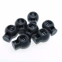 100 stks/pak zwart Plastic Ball Cord Sloten Ronde Toggle Clip Stopper Veel Gebruikt Voor Rugzak/Kleding/Paracord