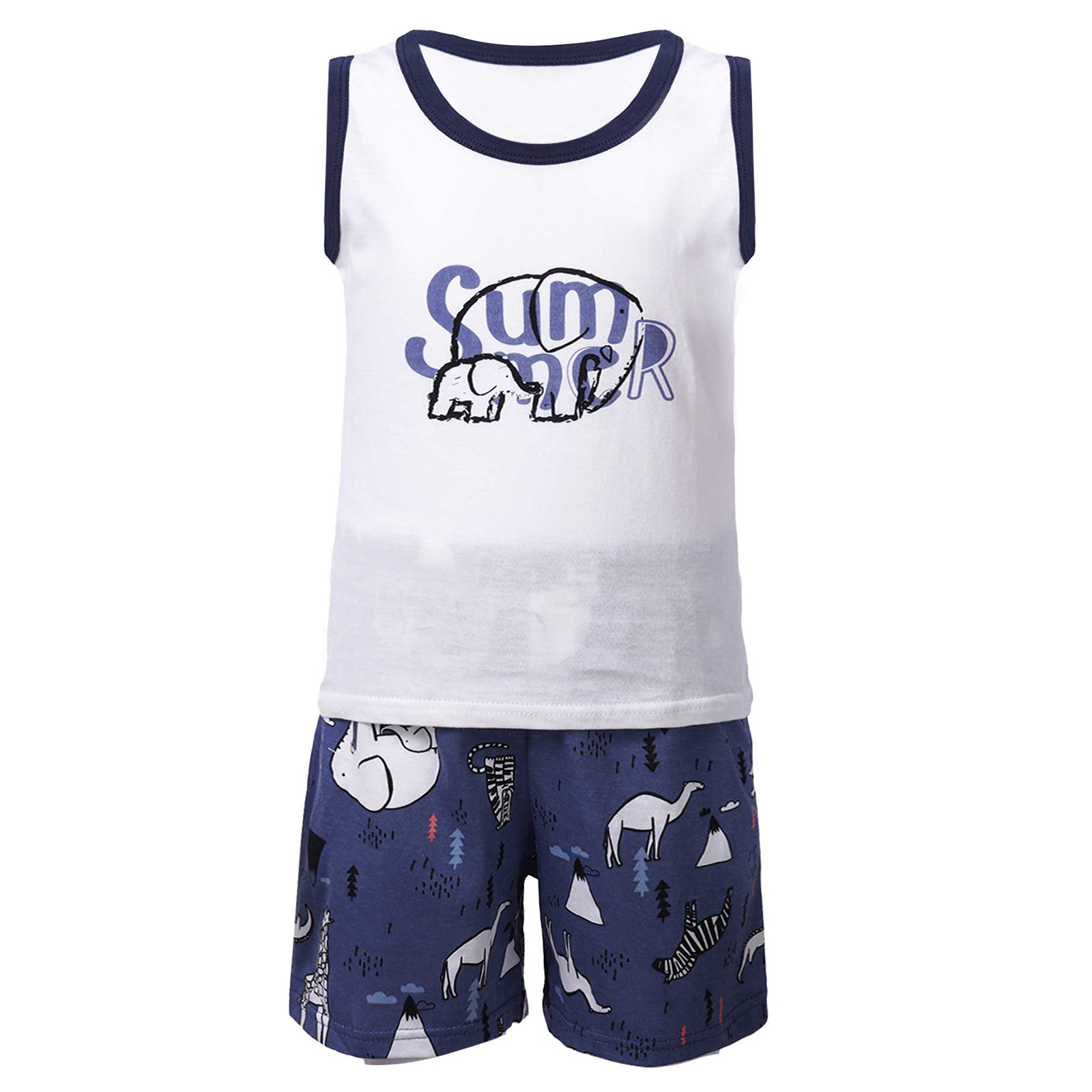 Pigiami per bambini pigiami per bambini pigiami per bambini set di vestiti senza maniche in cotone Cartoon 2 pezzi set pigiami pigiami per bambini 2 4 6 8 10 anni