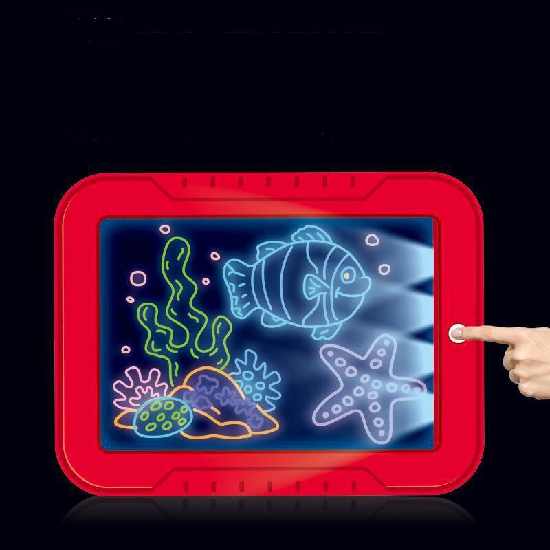 Tekentafel Kids 3D Magic Drawing Pad Fluorescerende Puzzel Lichtgevende Magische Graffiti Schrijven 3D Lichtgevende Tekening Pad
