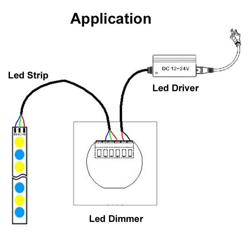 Touch Switch Led Dimmer 12v 96w 24v 192w CCT Led Strip Dimmer Touch Switch for Led Strips