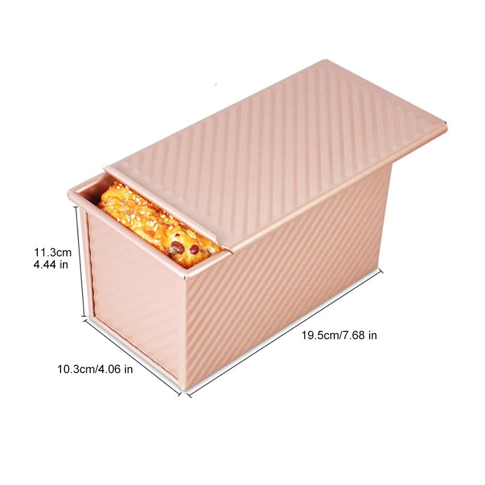Pullman Loaf Pan Bread Toast Mold with Lid Non-Stick Bakeware Bread Toast Mold Aluminum Alloy Corrugated