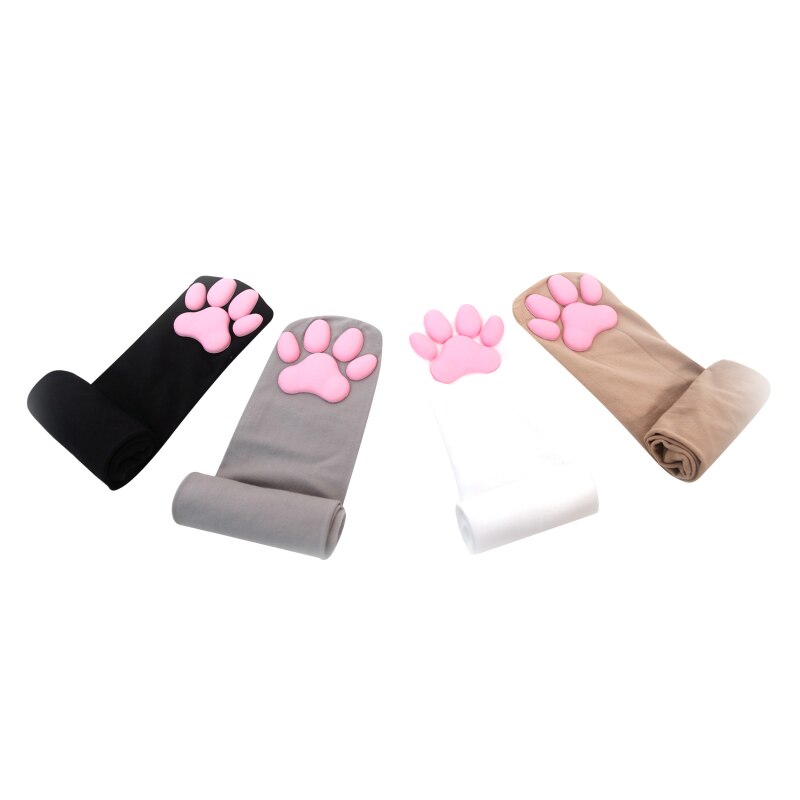 Cat Paw Socks For Women Girls Kawaii 3D Cat Claw Toe Beanies Cute Lolita Paw Pads Cosplay Cat Paw Pad Thigh High Socks